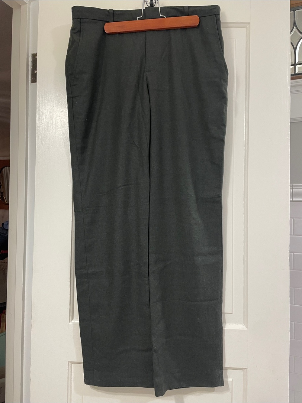 Banana Republic Women's Straight-Leg Trousers - Dark Gray